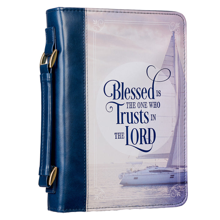 Blessed Is The One Who Trusts (Faux Leather Bible Bag)