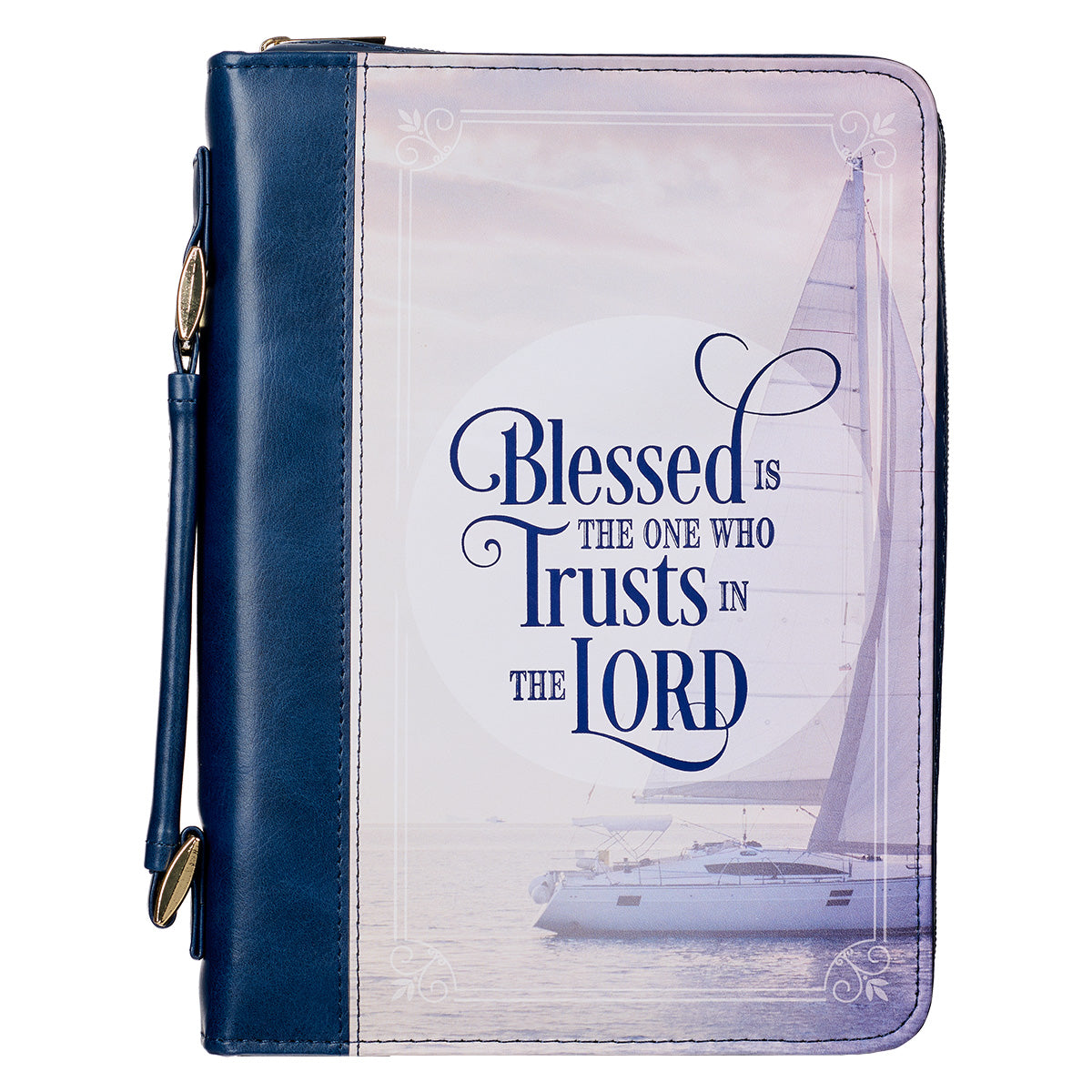 Blessed Is The One Who Trusts (Faux Leather Bible Bag)