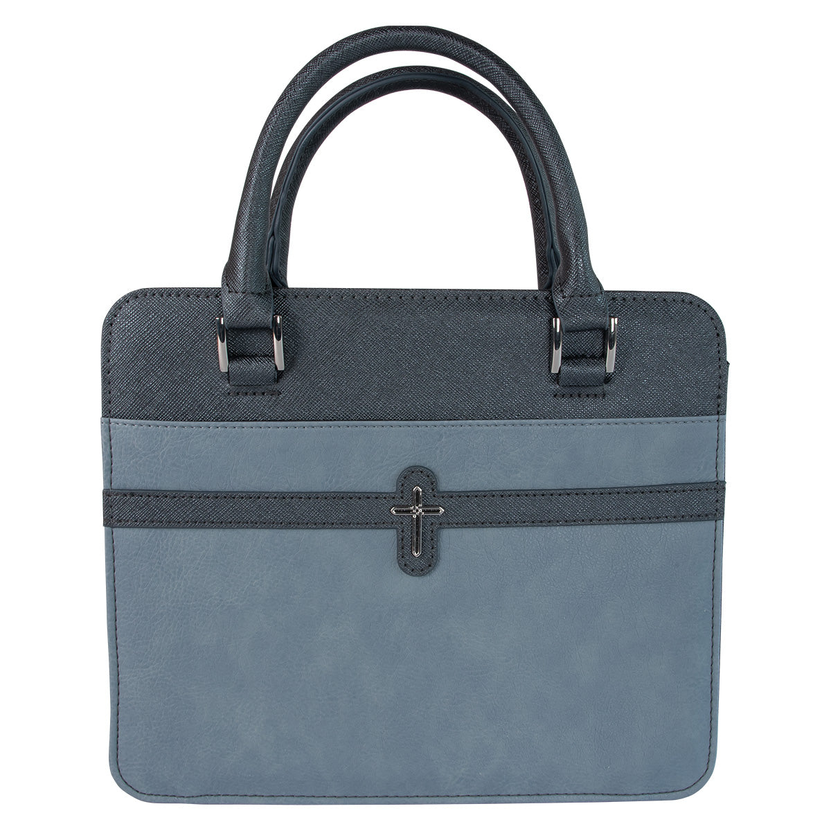 Cross Grey (Faux Leather Fashion Bible Bag)