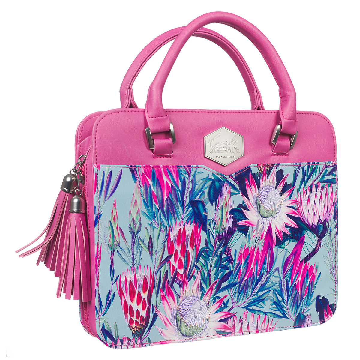 Genade Op Genade Faux Leather Bible Bag - Johannes 1:16