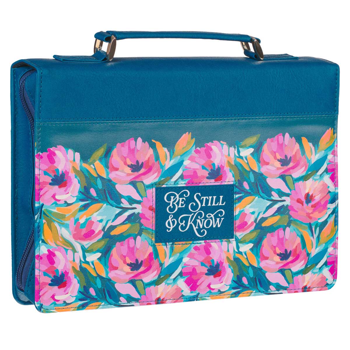 Be Still and Know Floral Faux Leather Bible Bag