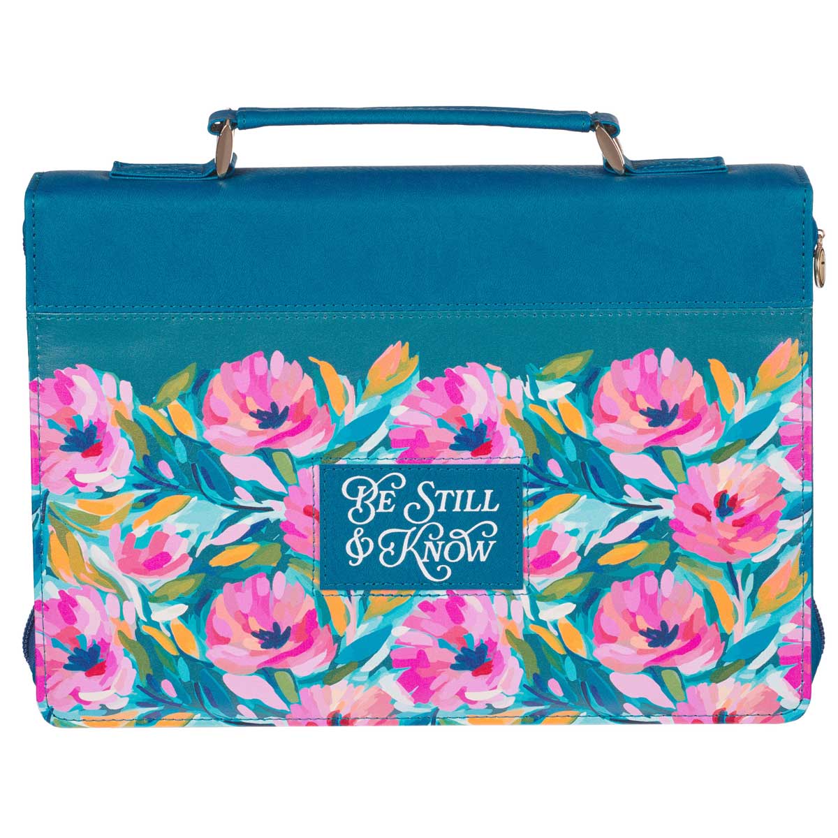 Be Still and Know Floral Faux Leather Bible Bag