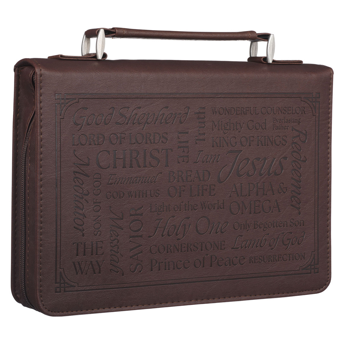 Names of Jesus Brown Faux Leather Bible Bag