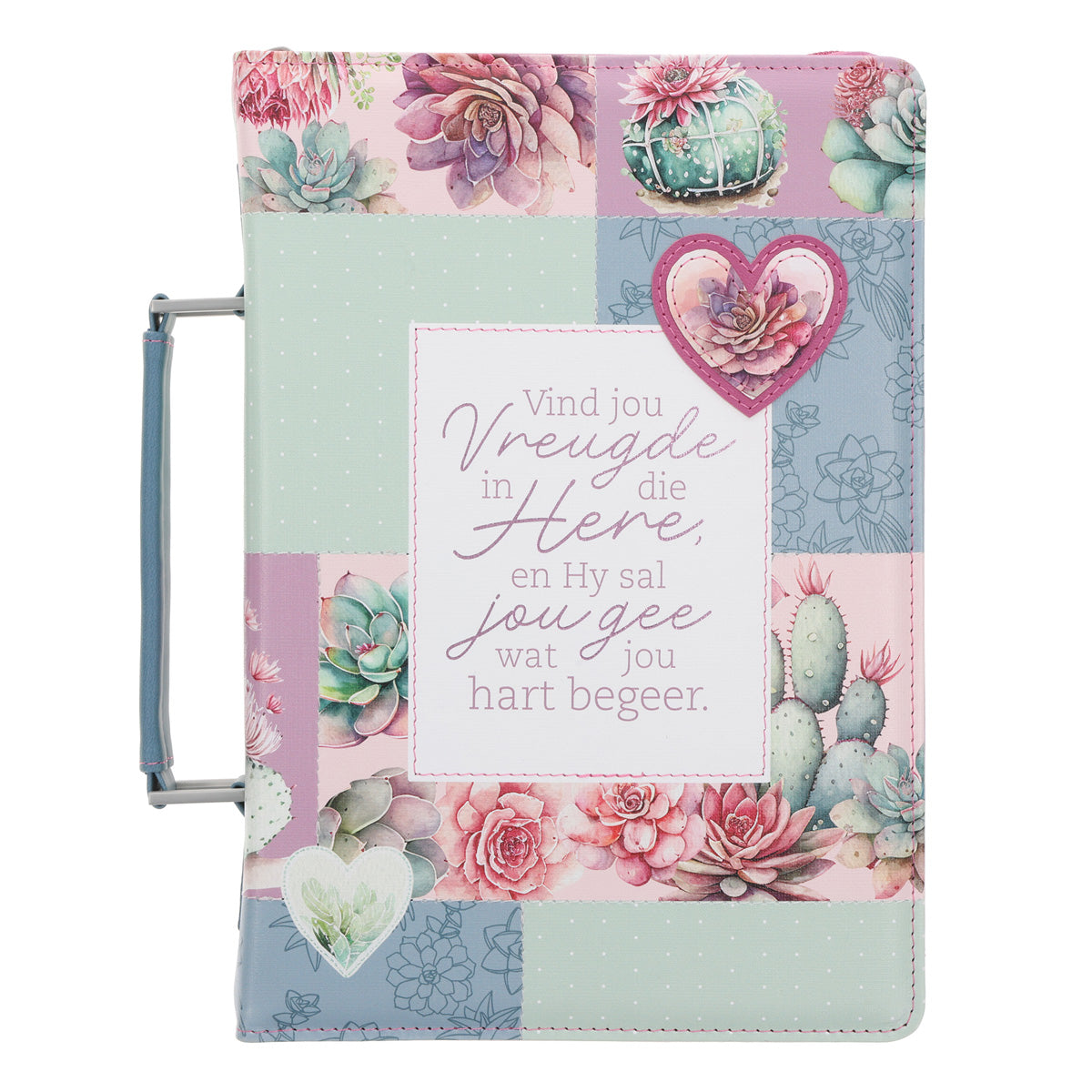 Vind Vreugde in die Here en Hy Sal Jou Gee Wat Jou Hart Begeer Afrikaans Faux Leather Bible Bag