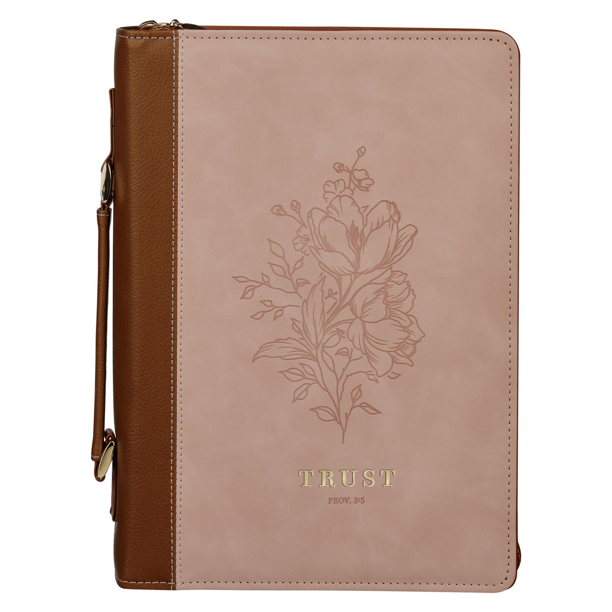 Trust Pink and Brown Faux Leather Bible Bag