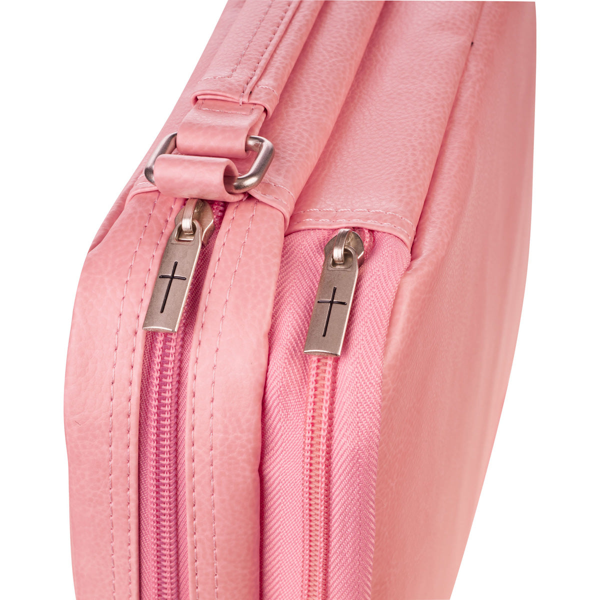 Ichthus Badge Pink Two-Fold Faux Leather Bible Bag