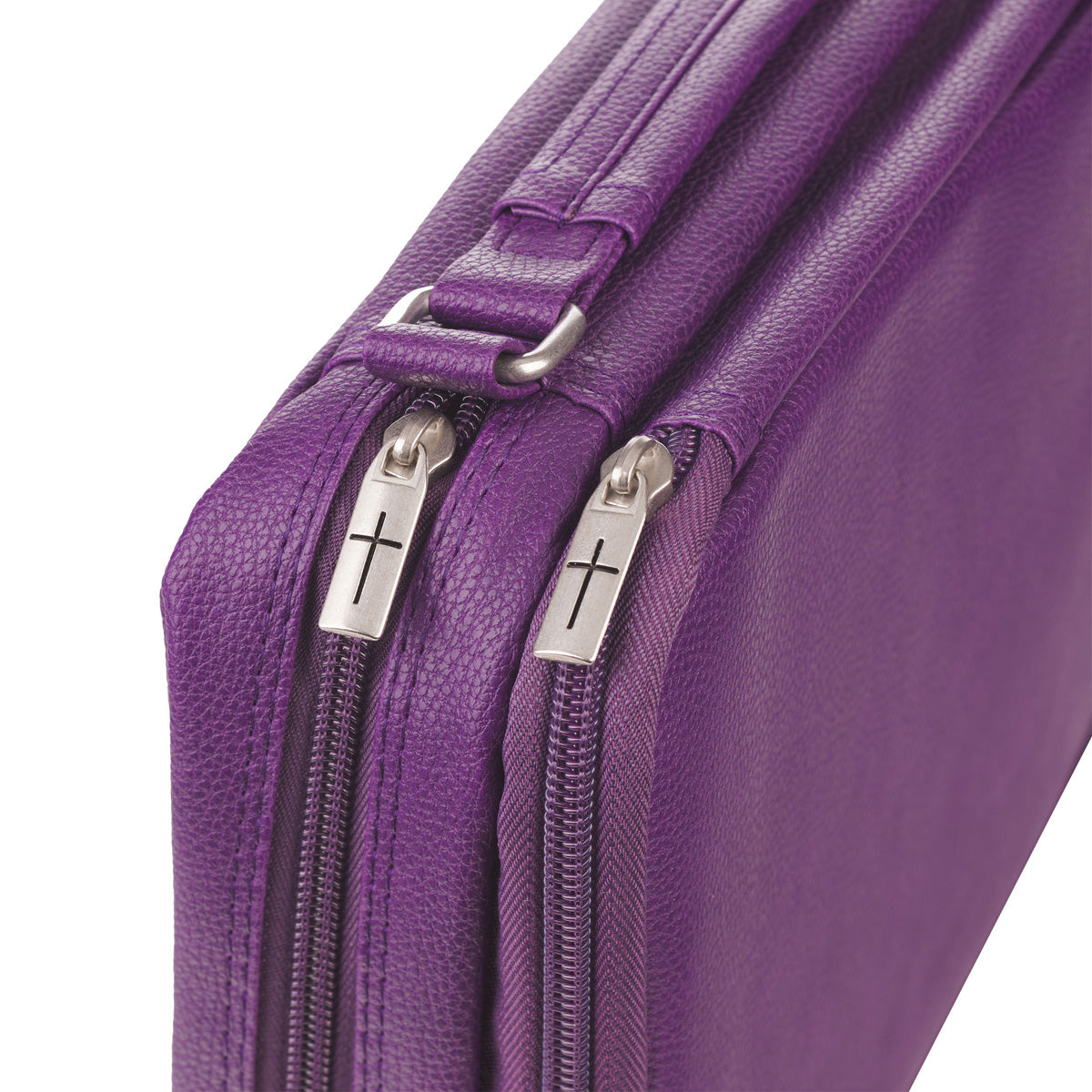 Ichthus Badge Purple Two-Fold Faux Leather Bible Bag