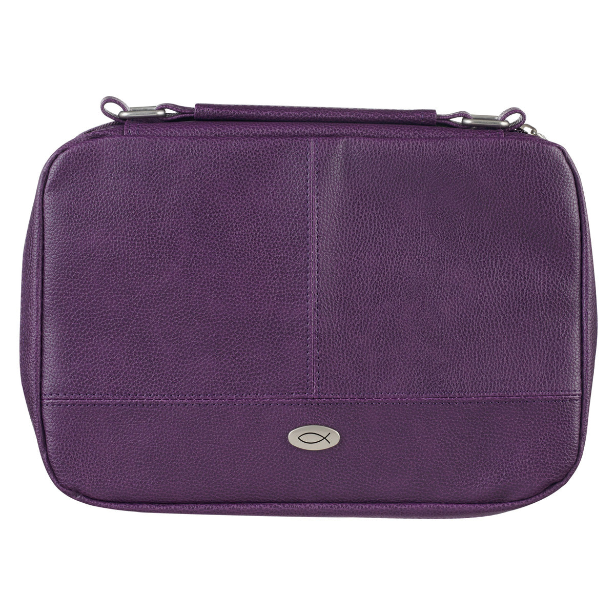 Ichthus Badge Purple Two-Fold Faux Leather Bible Bag