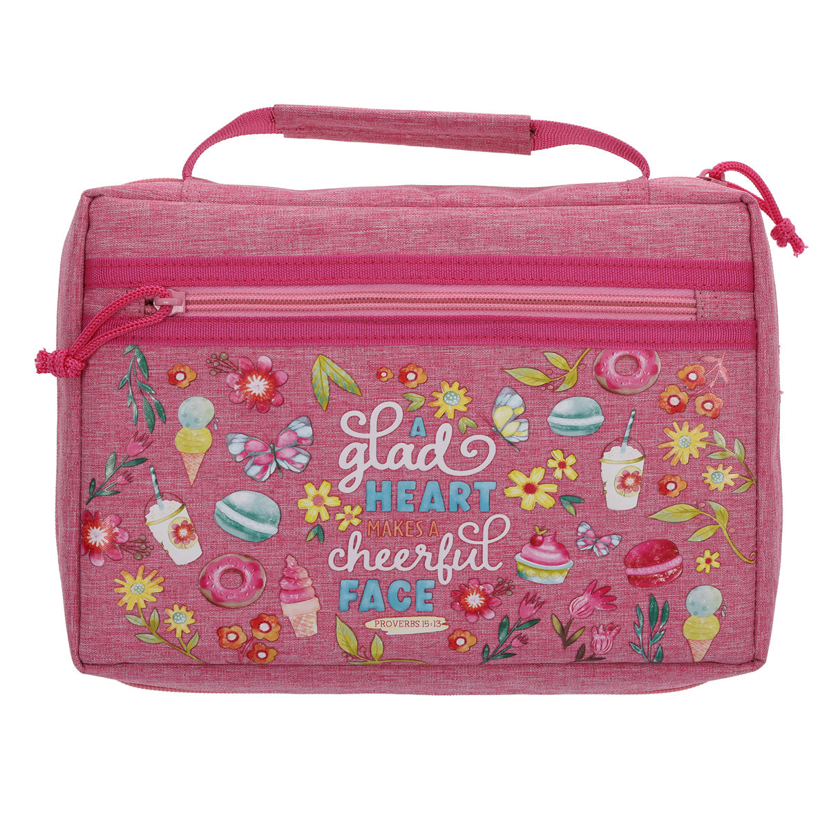 A Glad Heart Makes a Cheerful Face Polyester Bible Bag