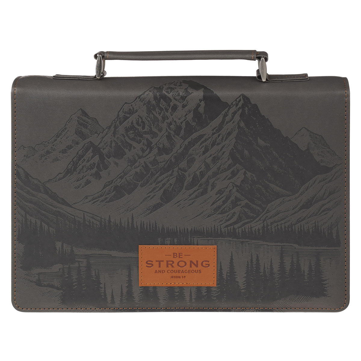 Be Strong and Courageous Faux Leather Bible Bag