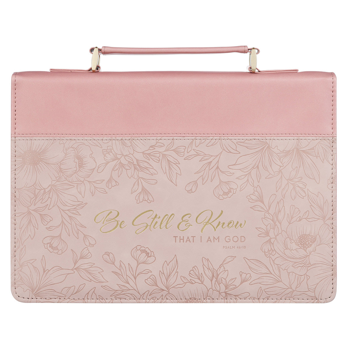 Be Still and Know That I Am God Two-Tone Pink Faux Leather Bible Bag