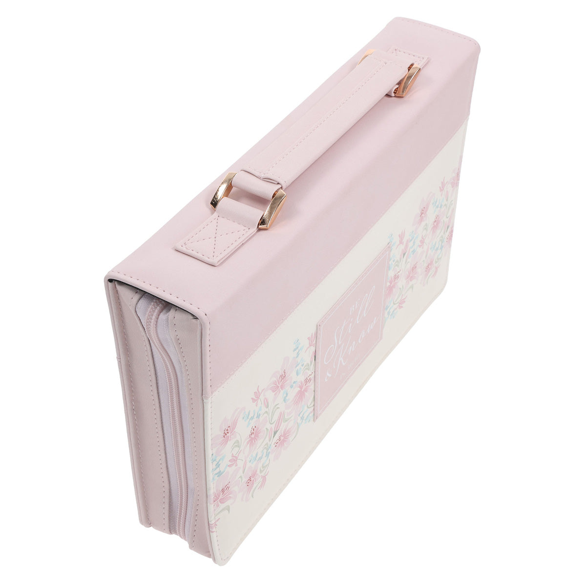 Be Still & Know Pink Faux Leather Bible Bag