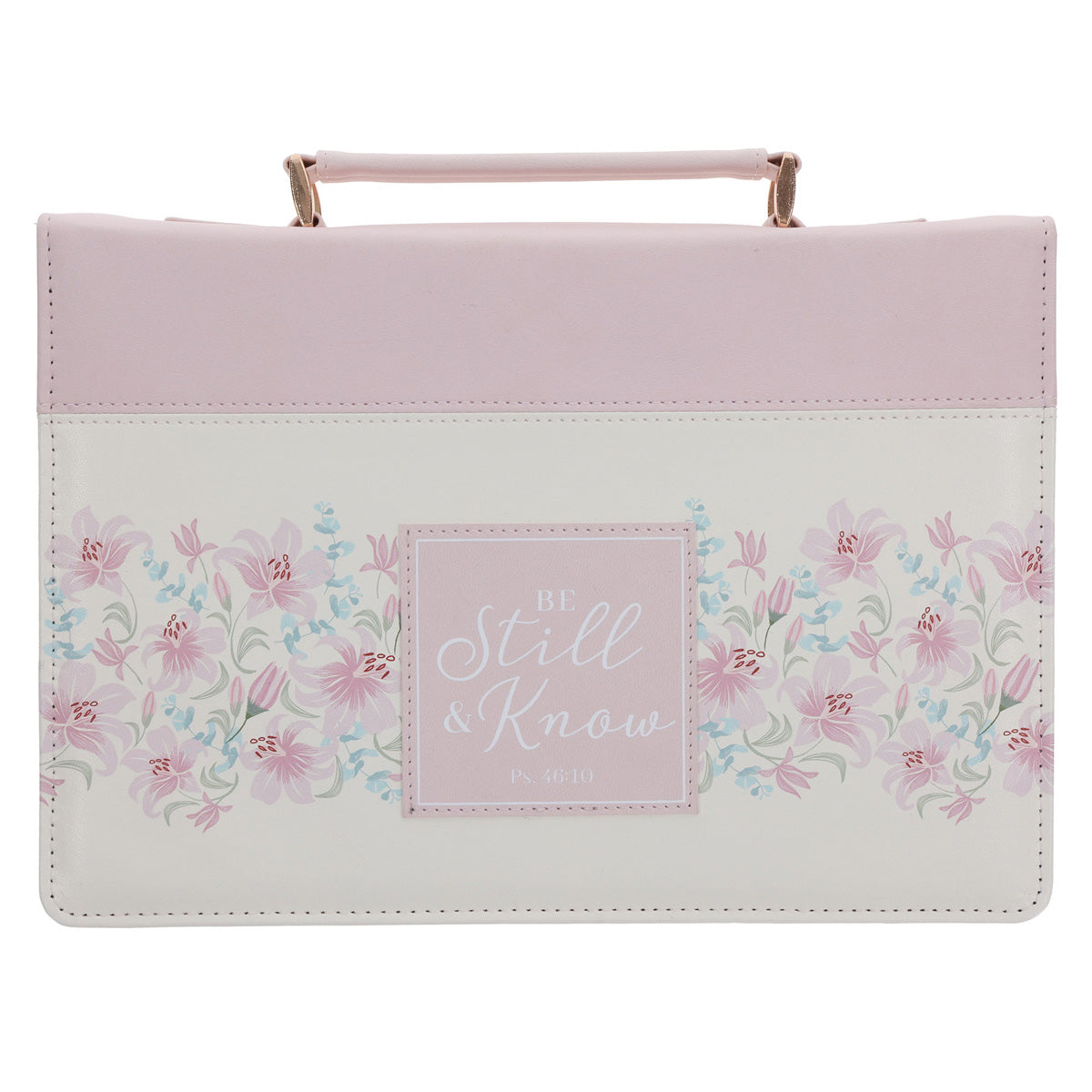 Be Still & Know Pink Faux Leather Bible Bag
