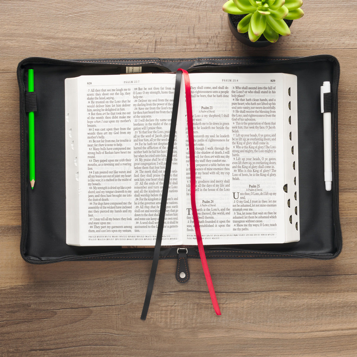 Be Strong in the Lord and in His Mighty Power Faux Leather Bible Bag