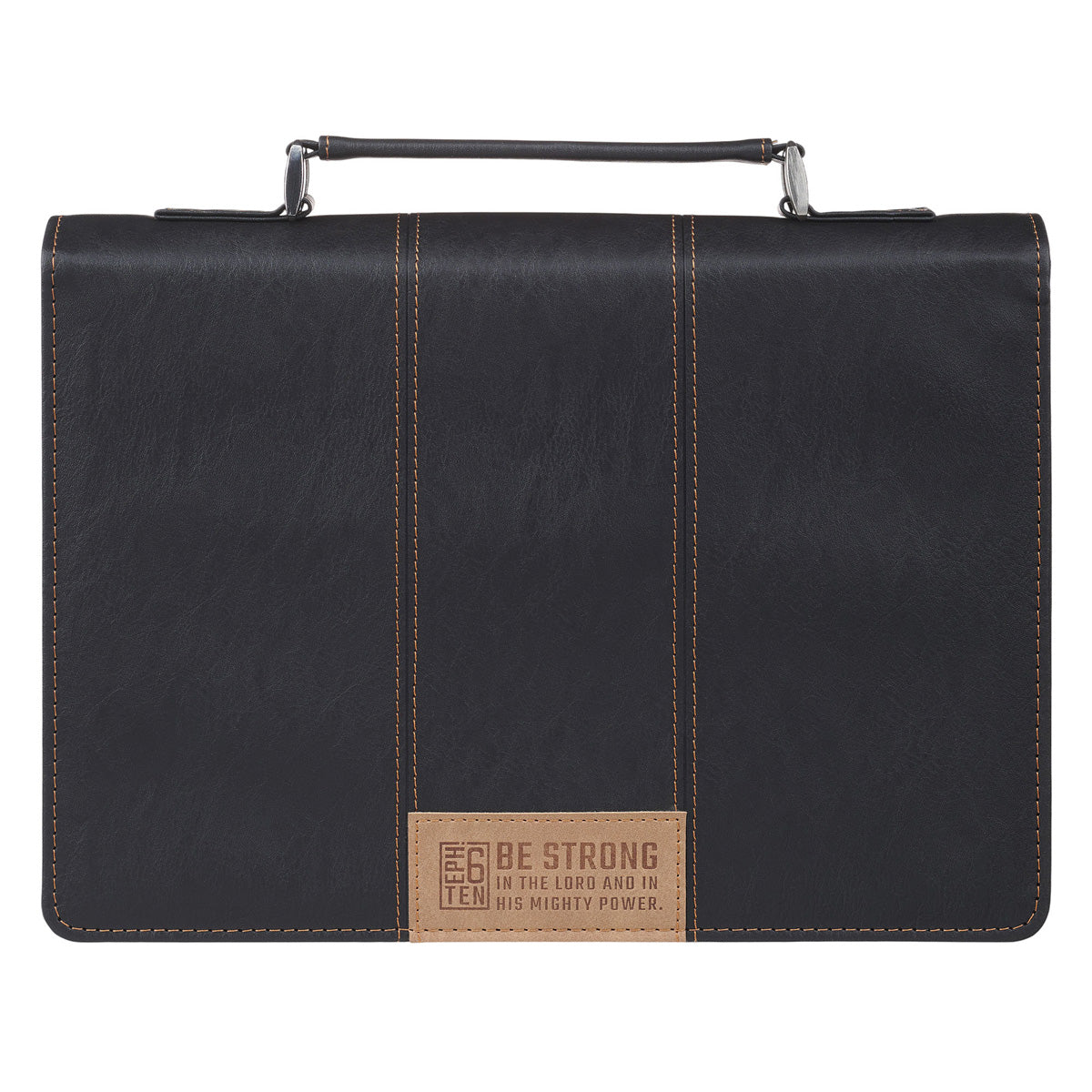 Be Strong in the Lord and in His Mighty Power Faux Leather Bible Bag