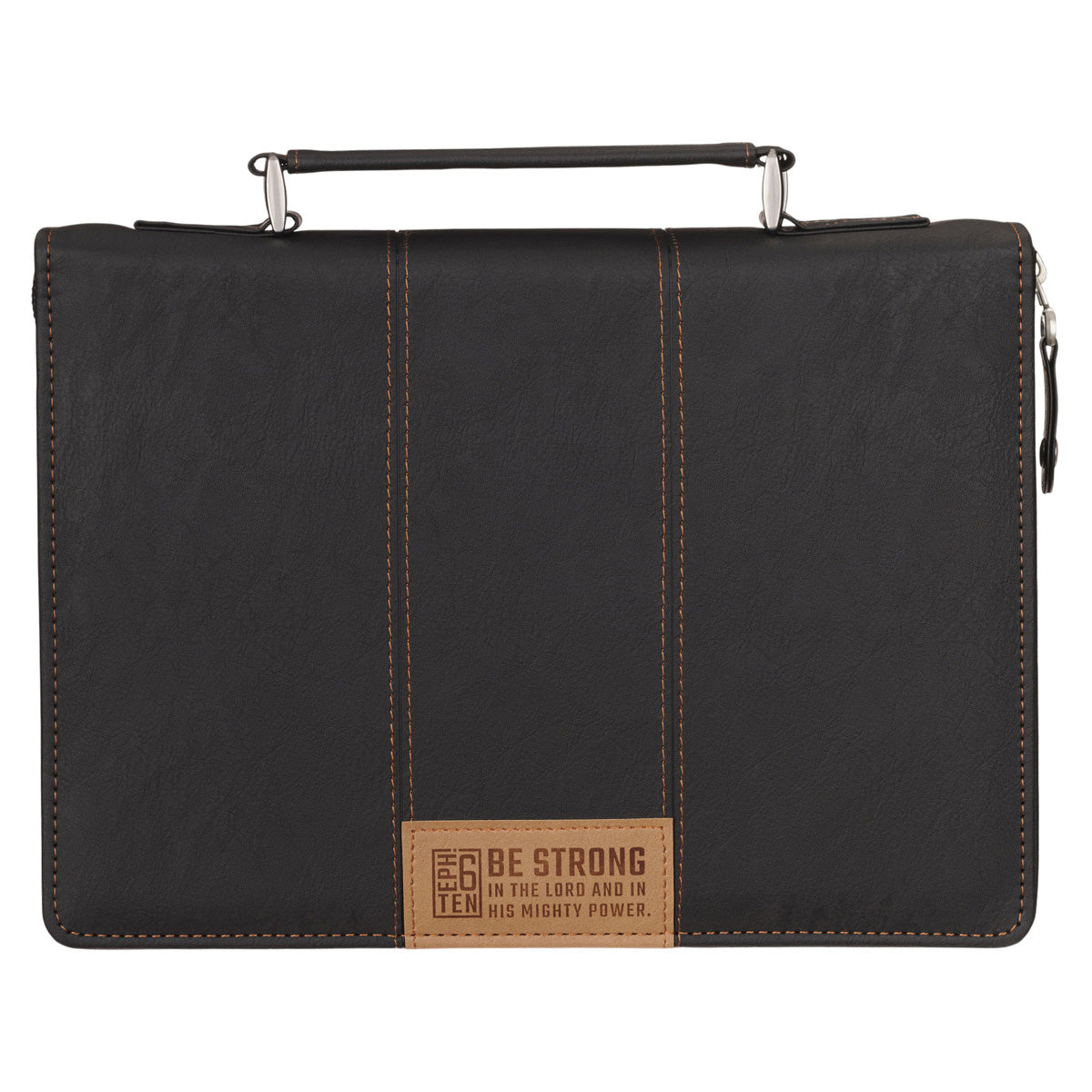 Be Strong in the Lord and in His Mighty Power Faux Leather Bible Bag