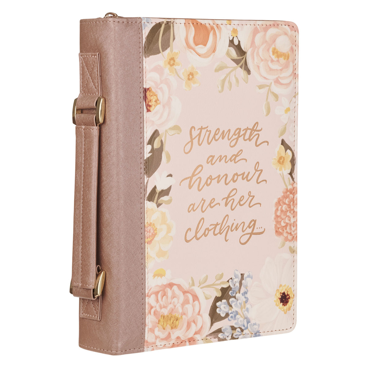 Strength and Honour Are Her Clothing Faux Leather Bible Bag