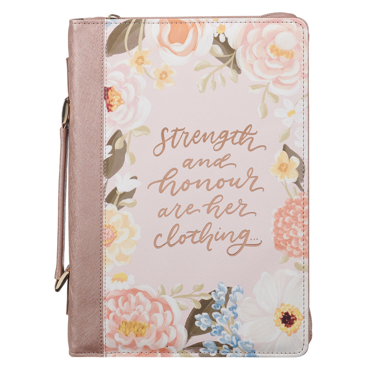 Strength and Honour Are Her Clothing Faux Leather Bible Bag