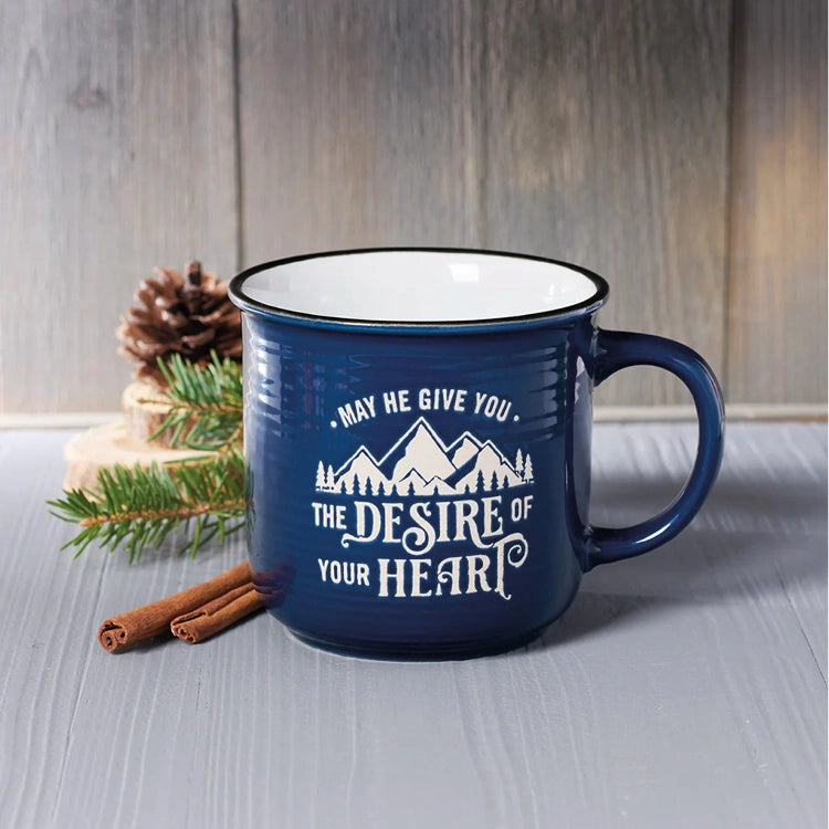 Blue Camp Style Mug - Desire of your heart
