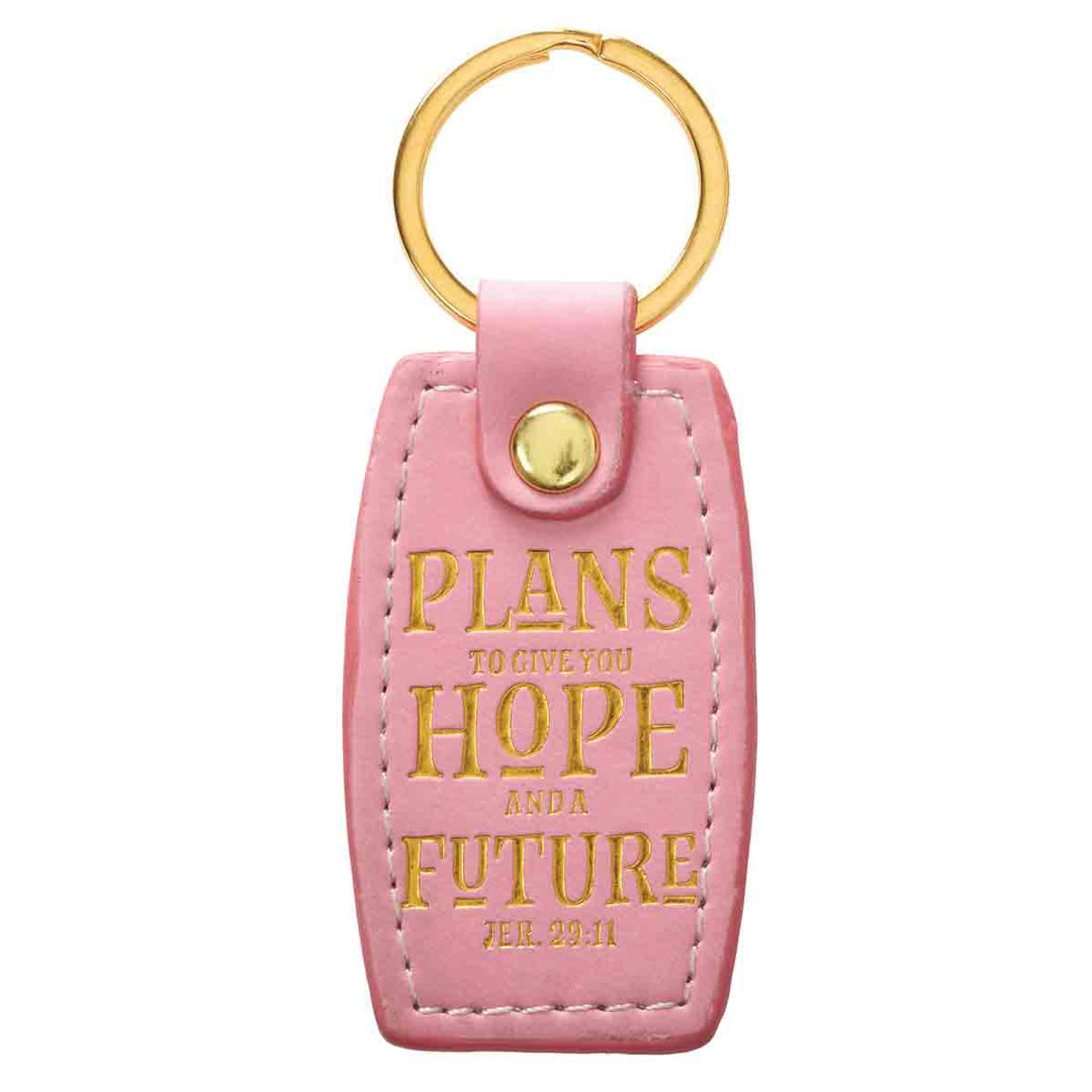 Plans To Give You Hope And A Future Faux Leather Key Ring - Jeremiah 29:11