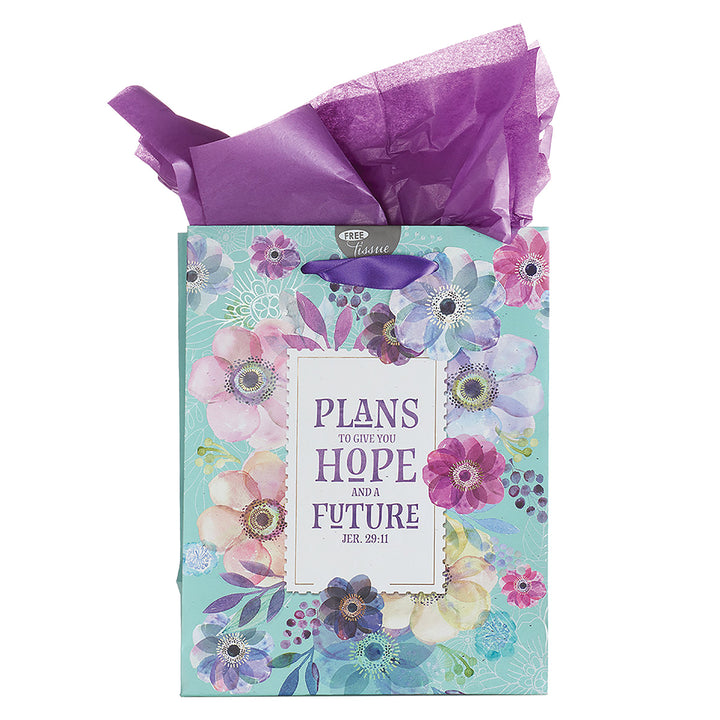 Plans To Give You Hope And A Future Medium Gift Bag With Gift Tag - Jeremiah 29:11