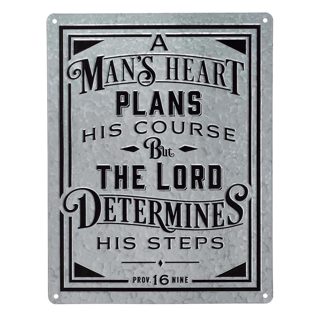 A Man's Heart Plans His Course Wall Plaque - Proverbs 16:9