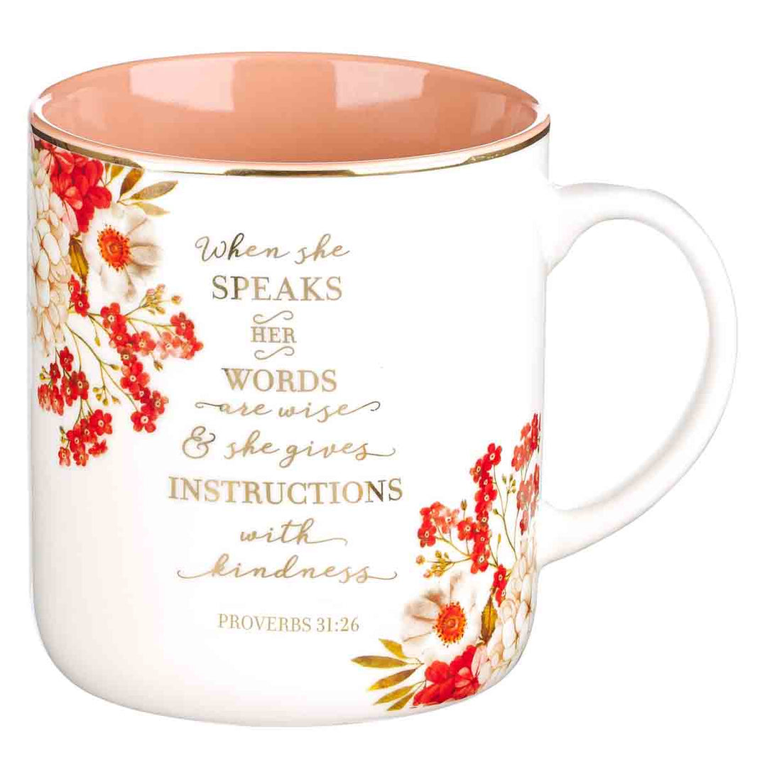 When She Speaks Her Words Are Wise Ceramic Mug - Proverbs 31:26