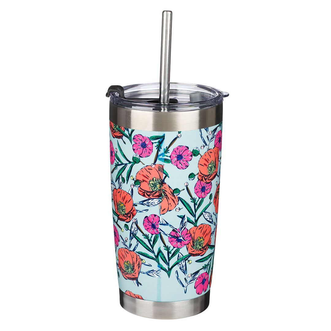 His Grace Is Sufficient Stainless Steel Mug With Straw - 2 Corinthians 12:9