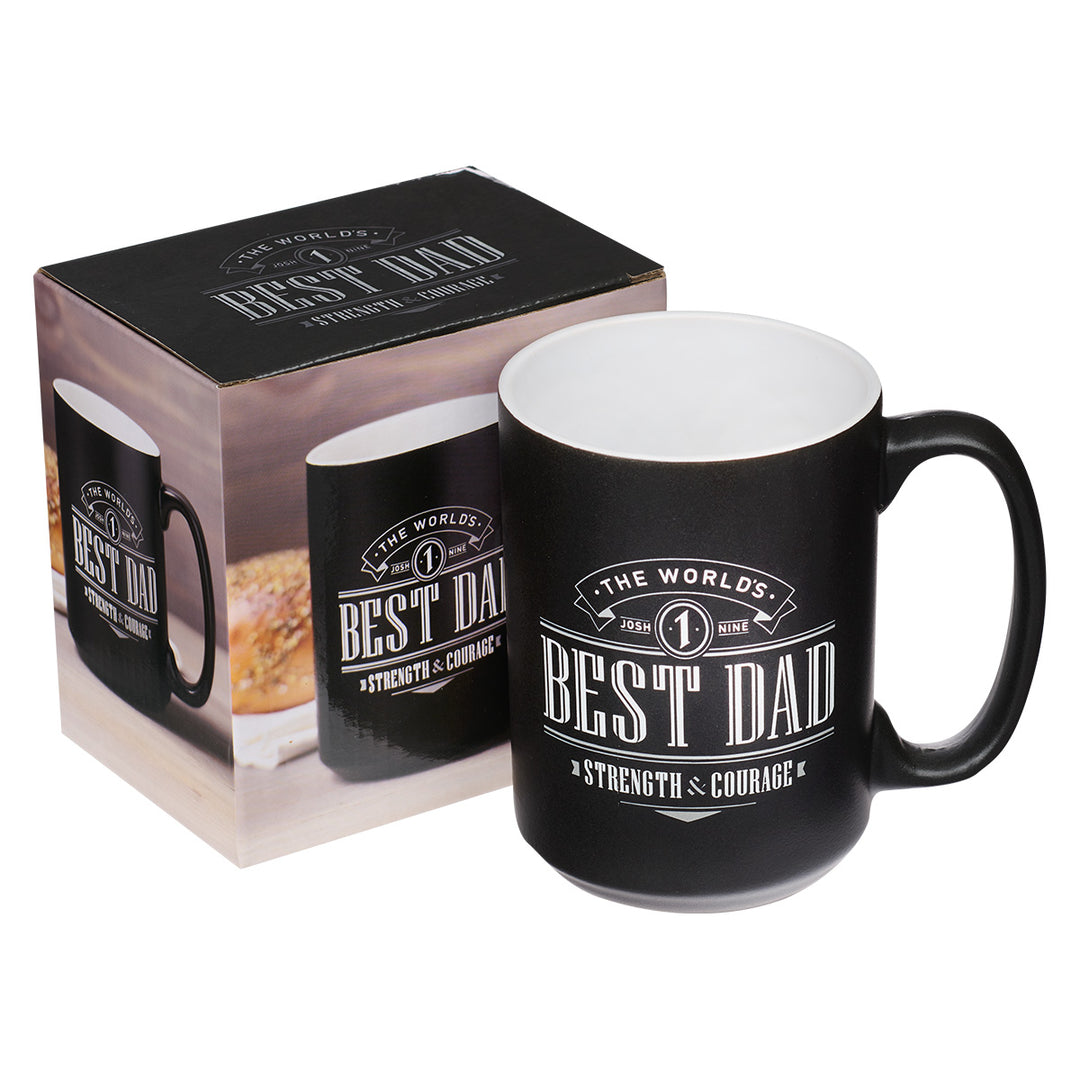 World's Best Dad Strength & Courage Ceramic Mug - Joshua 1:9