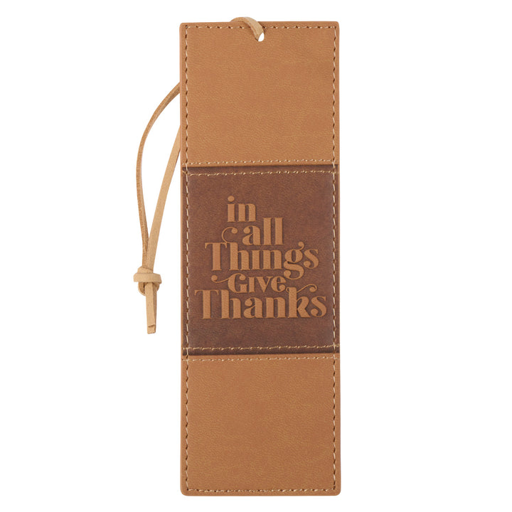 In All Things Give Thanks (Faux Leather Pagemarker)