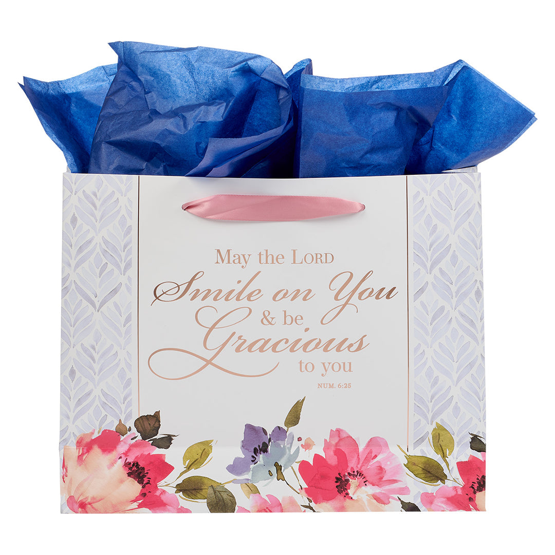 May The Lord Smile On You Large Landscape Gift Bag With Card - Numbers 6:25