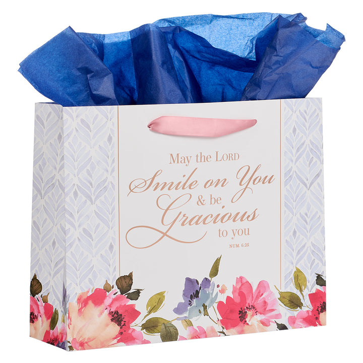 May The Lord Smile On You Large Landscape Gift Bag With Card - Numbers 6:25