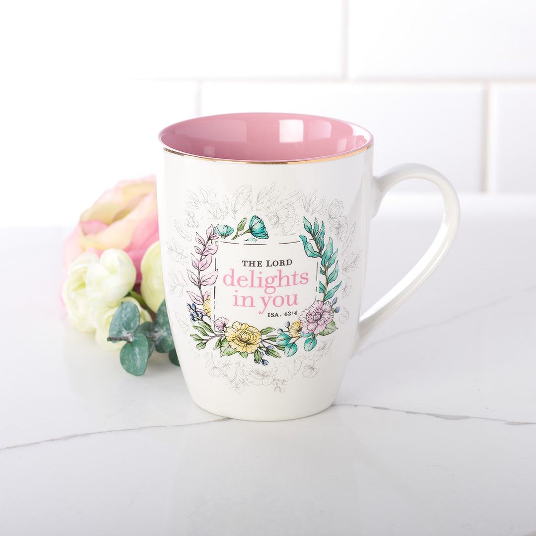 The Lord Delights In You Ceramic Mug - Isaiah 62:4