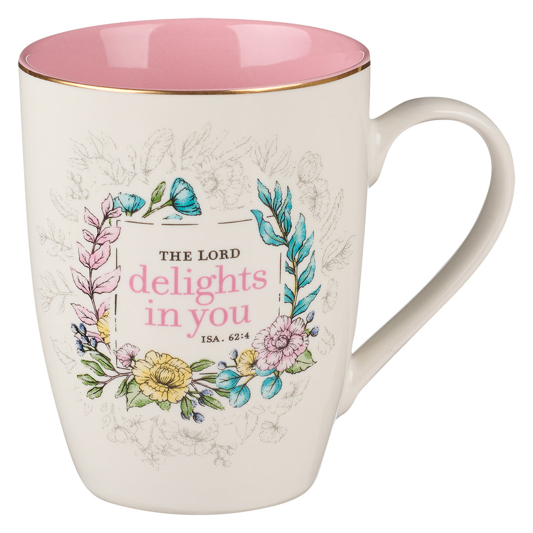 The Lord Delights In You Ceramic Mug - Isaiah 62:4