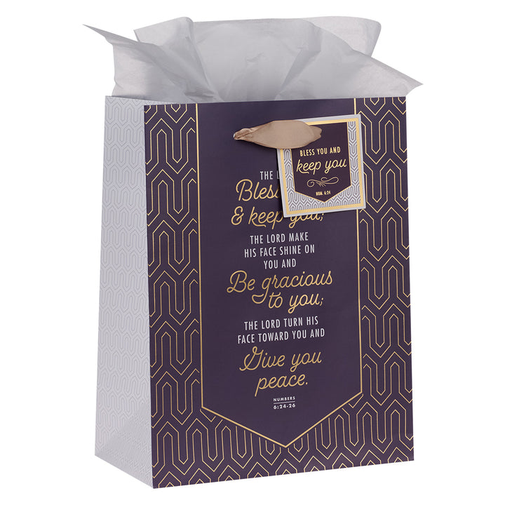 The Lord Bless You & Keep You Medium Gift Bag With Gift Tag - Numbers 6:24