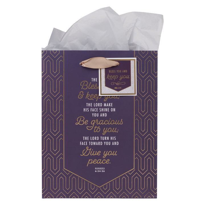 The Lord Bless You & Keep You Medium Gift Bag With Gift Tag - Numbers 6:24