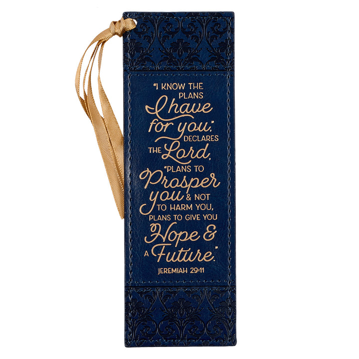 I Know The Plans I Have For You Jeremiah 29:11 Navy (Faux Leather Bookmark)