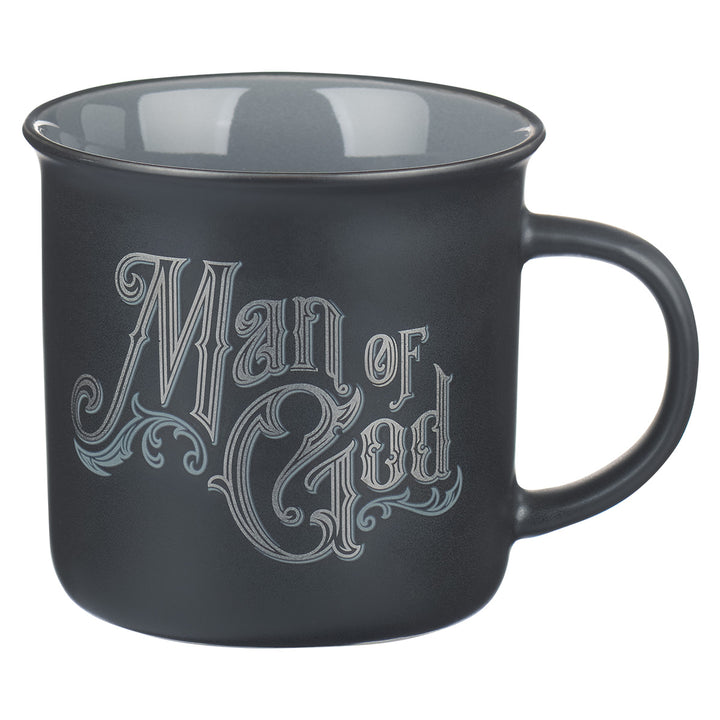 Man Of God Black And Grey Ceramic Mug - 1 Timothy 6:11