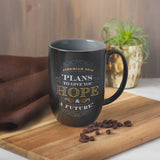 Plans To Give You Hope And A Future Black And Grey Ceramic Mug - Jer 29:11