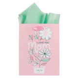 I Love You Mom Medium Gift Bag with Gift Tag