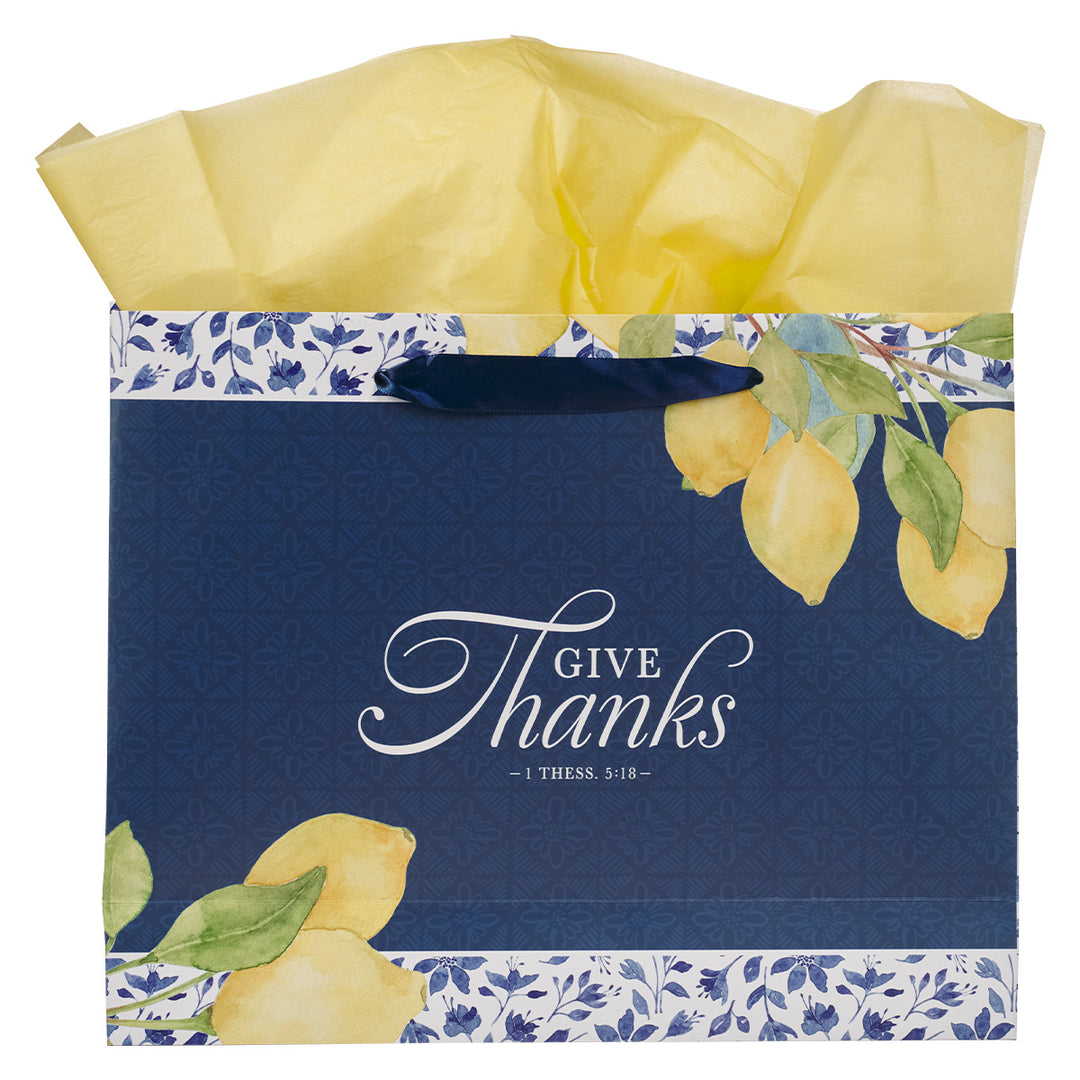 Give Thanks Large Landscape Gift Bag with Gift Tag