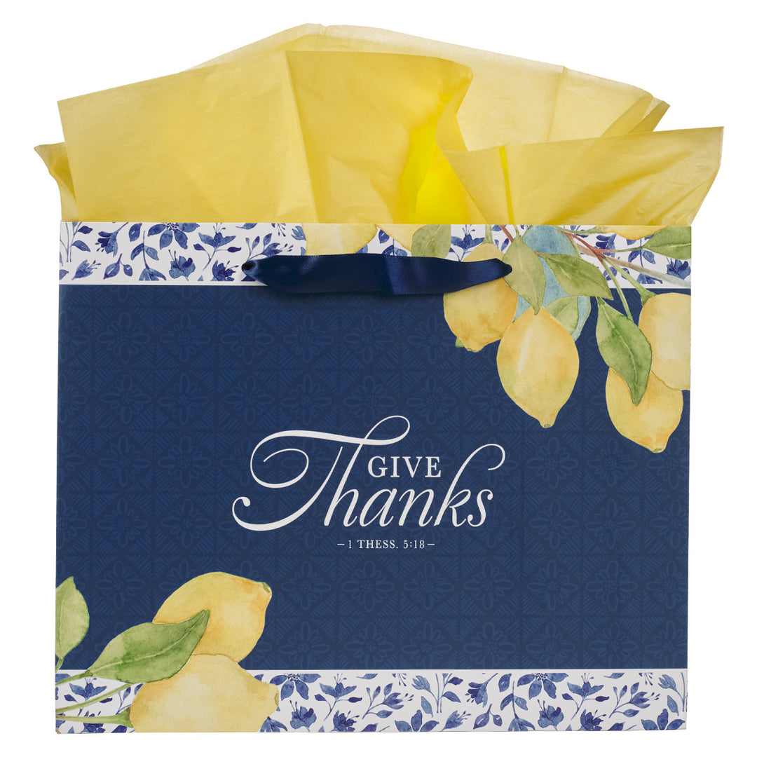 Give Thanks Large Landscape Gift Bag with Gift Tag