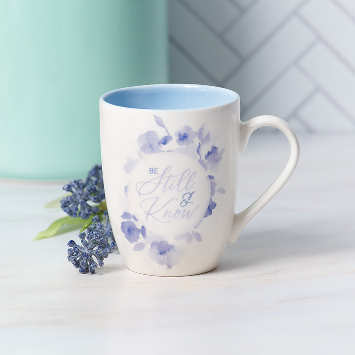 Be Still Blue Ceramic Mug - Psalms 46:10