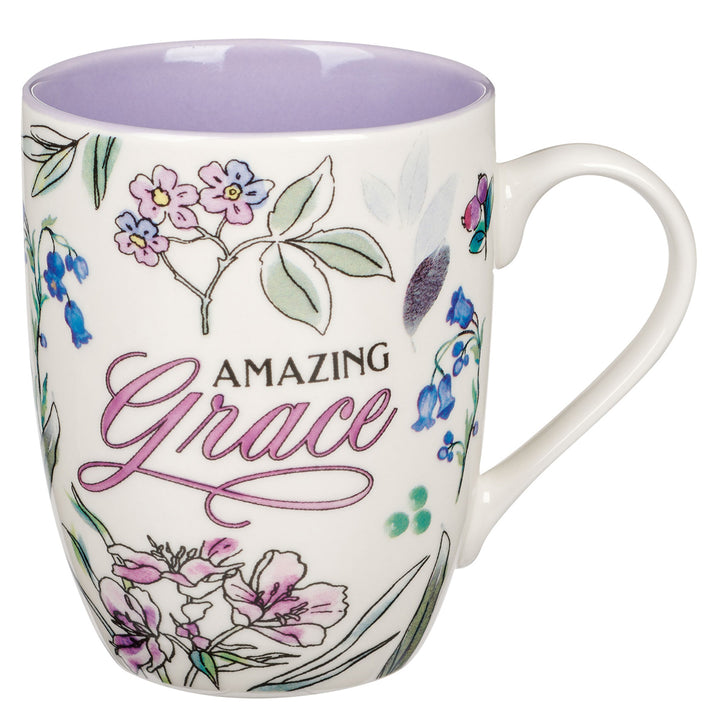 Amazing Grace Ceramic Mug With Purple Interior