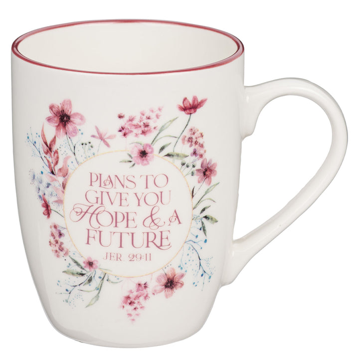 Plans To Give You Hope And A Future Floral Ceramic Mug - Jeremiah 29:11