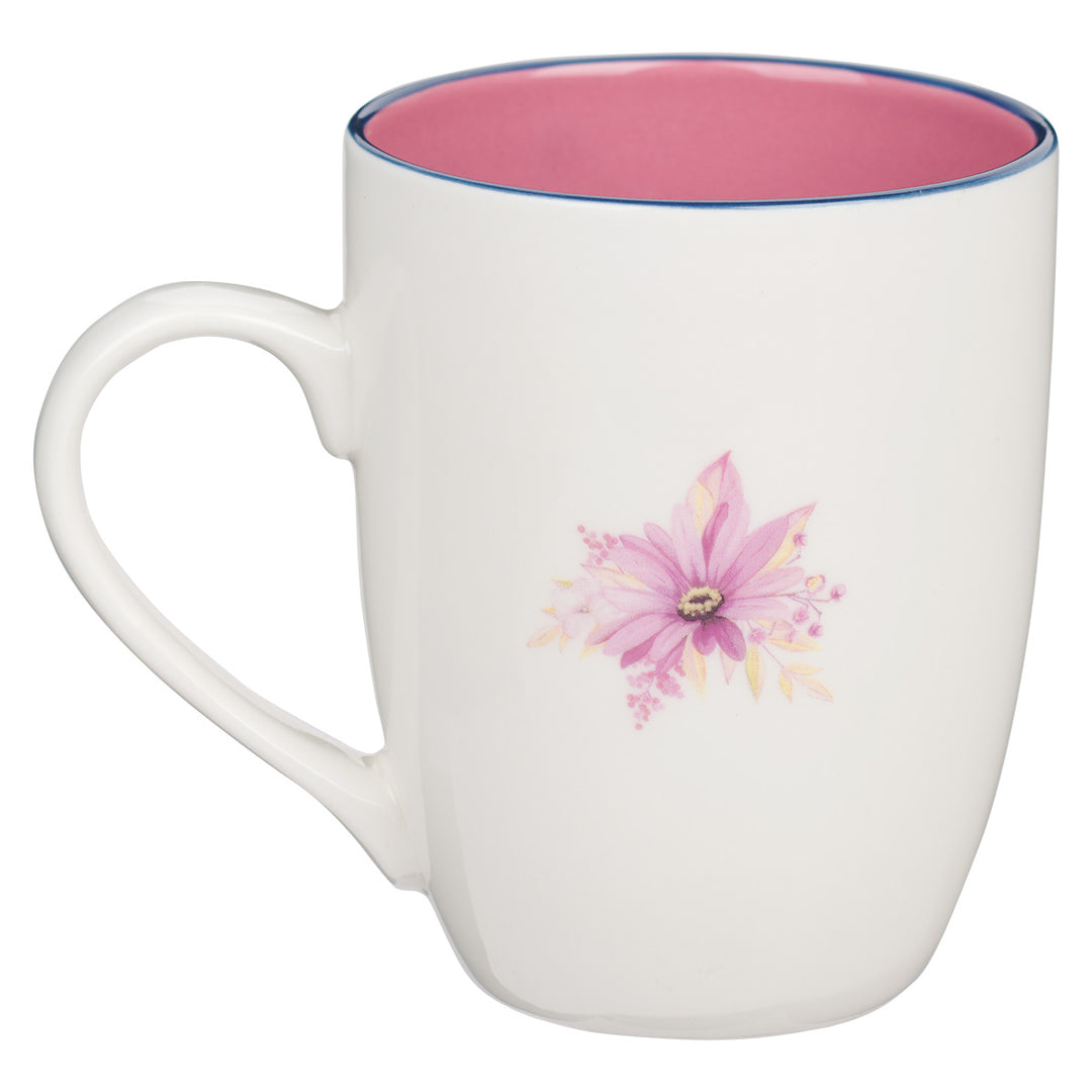 Trust In The Lord With All Your Heart Multi Color Floral Ceramic Mug - Proverbs 3:5-6