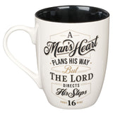 A Man's Heart Plans His Way Ceramic Mug With Black Interior - Proverbs 16:9