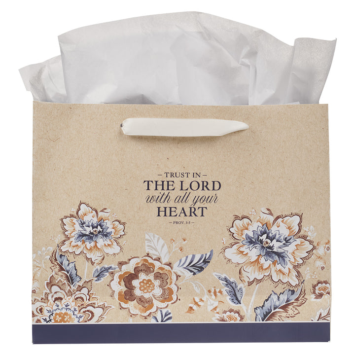 Trust in the Lord with All Your Heart Large Landscape Gift Bag with Gift Tag