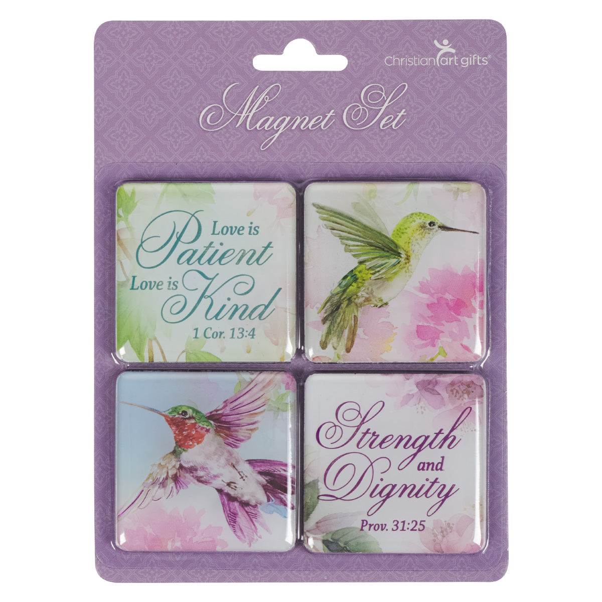 Strength and Dignity Hummingbird Four-Piece Magnetic Set