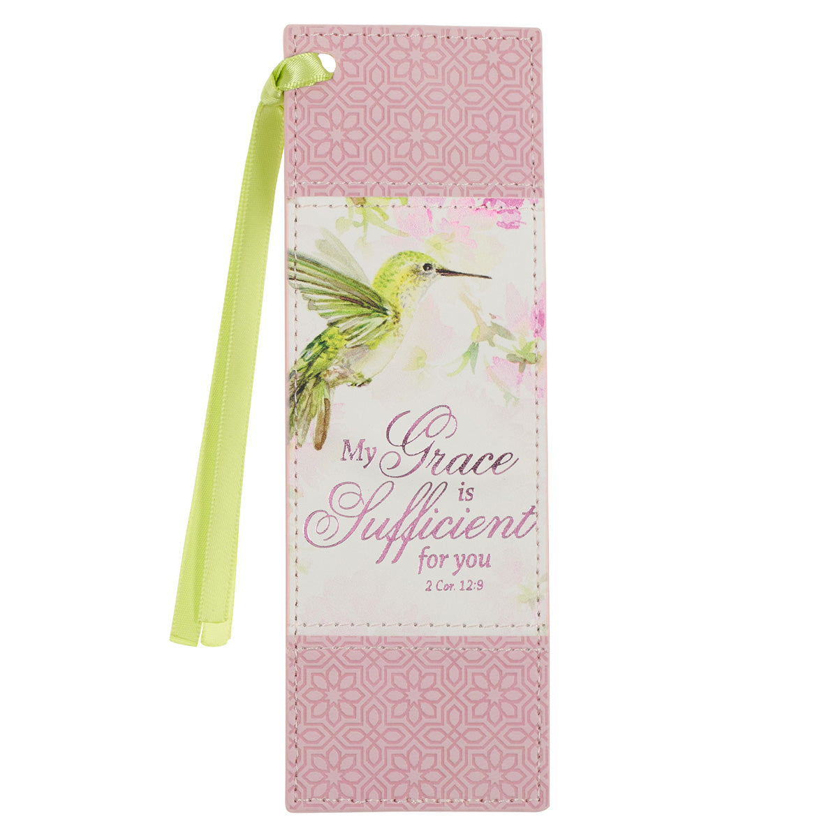 My Grace is Sufficient for You Pink Faux Leather Bookmark
